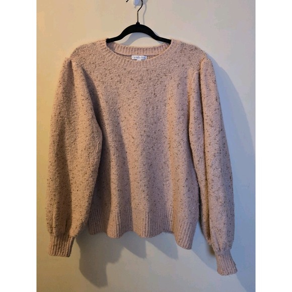 Ophelia Roe Sweaters - Ophelia Roe Sweater Womens Size XL Light Pink With Gold Flecks Oversized Cottage